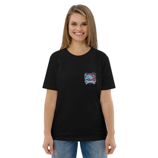 Salty Taco Outfitters Red, White, and Bluegill Unisex organic cotton t-shirt