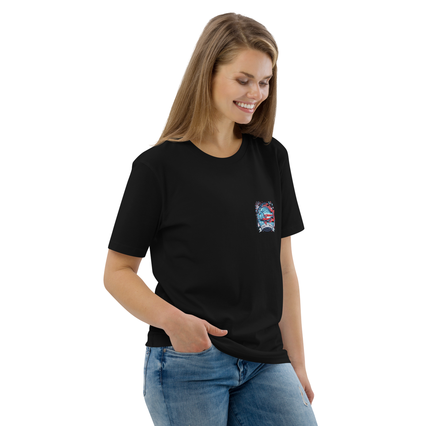 Salty Taco Outfitters Red, White, and Bluegill Unisex organic cotton t-shirt