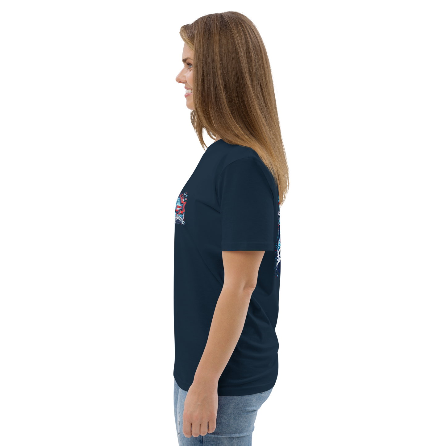 Salty Taco Outfitters Red, White, and Bluegill Unisex organic cotton t-shirt