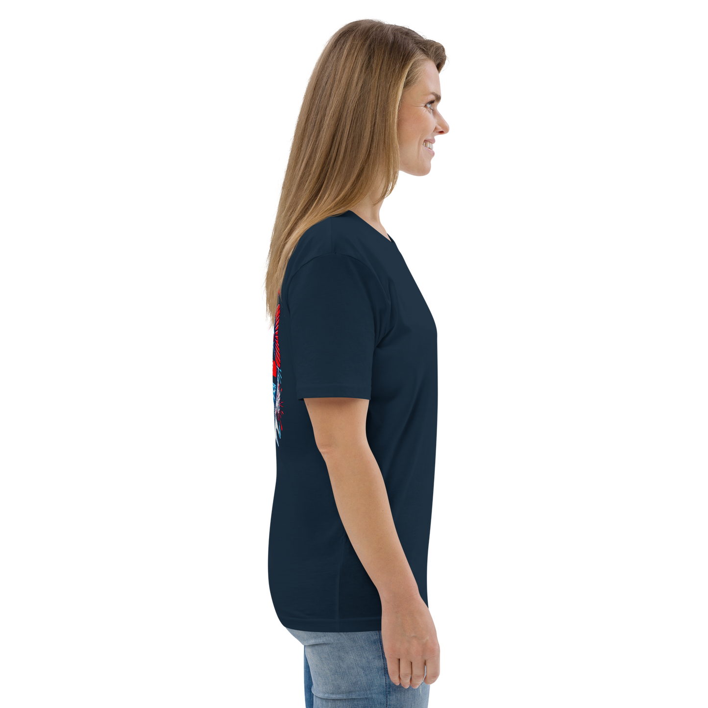Salty Taco Outfitters Red, White, and Bluegill Unisex organic cotton t-shirt