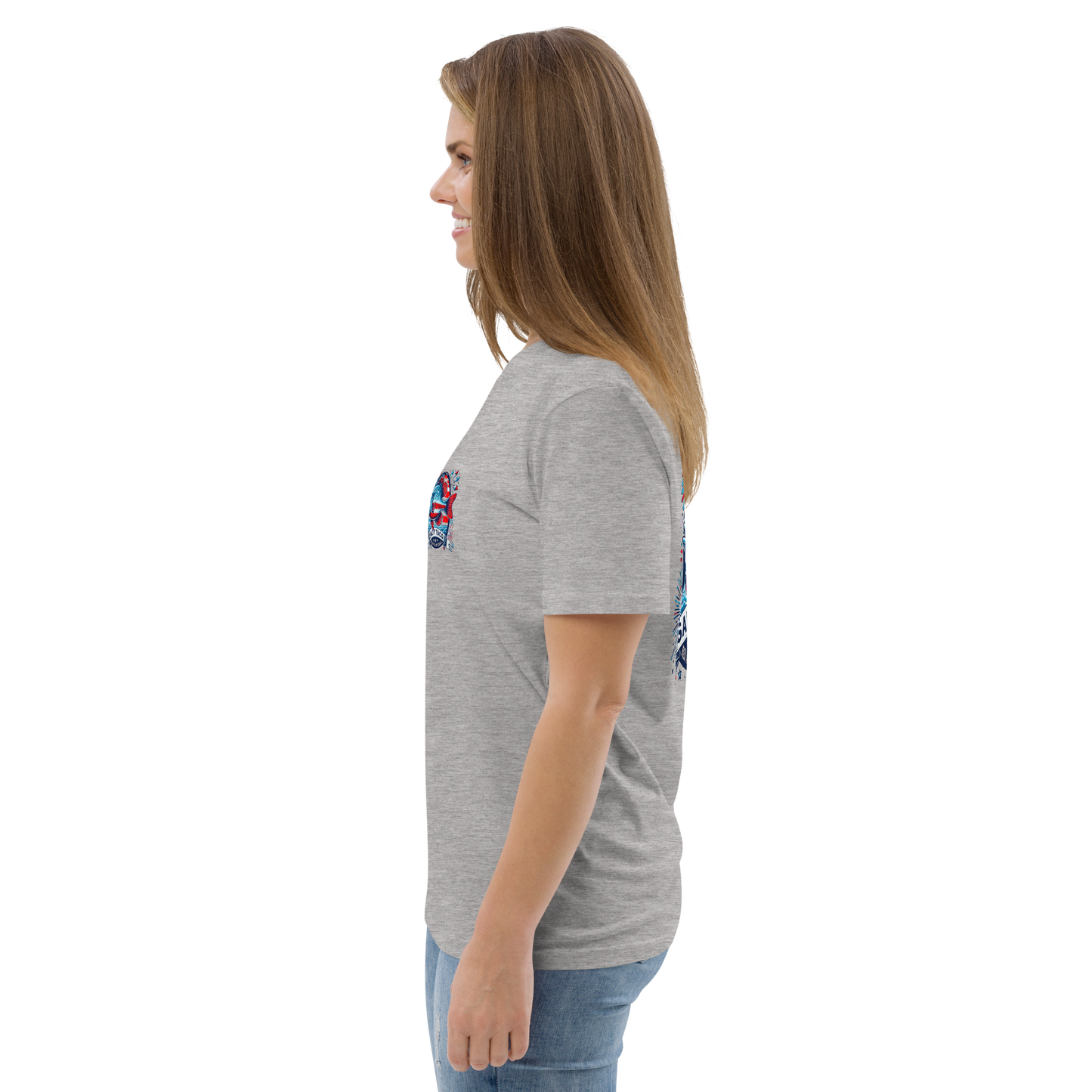 Salty Taco Outfitters Red, White, and Bluegill Unisex organic cotton t-shirt