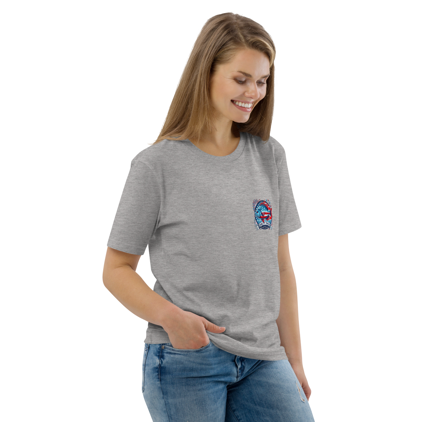Salty Taco Outfitters Red, White, and Bluegill Unisex organic cotton t-shirt
