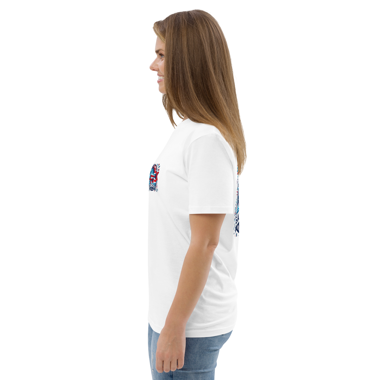 Salty Taco Outfitters Red, White, and Bluegill Unisex organic cotton t-shirt